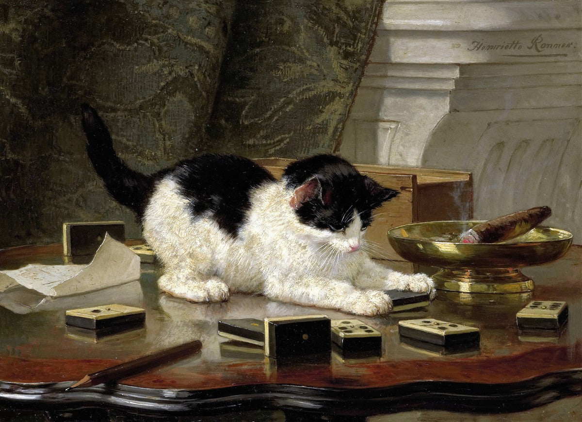 The Cat at Play by Henriëtte Ronner-Knip