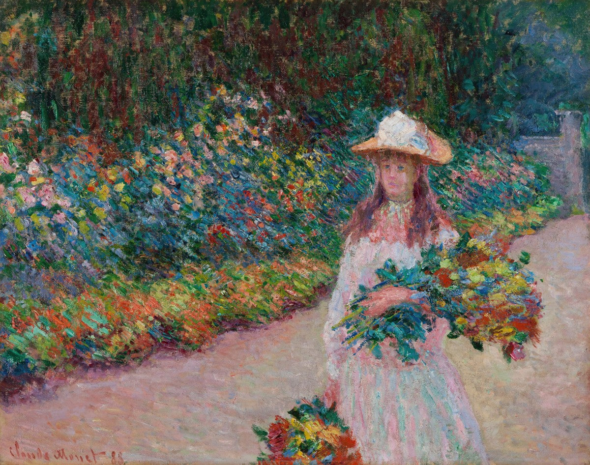 Jeune fille dans le jardin de Giverny by Claude Monet