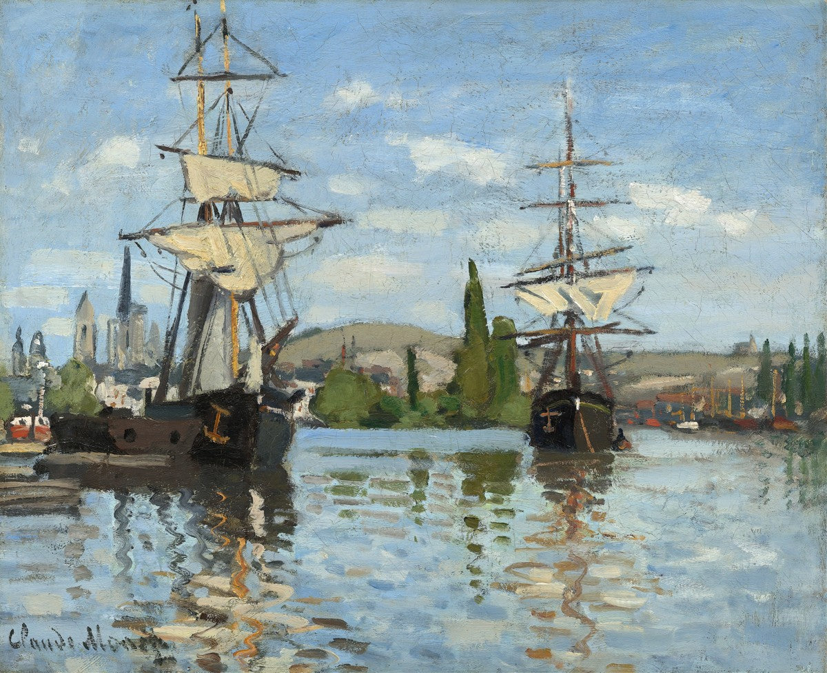 Ships Riding on the Seine at Rouen by Claude Monet