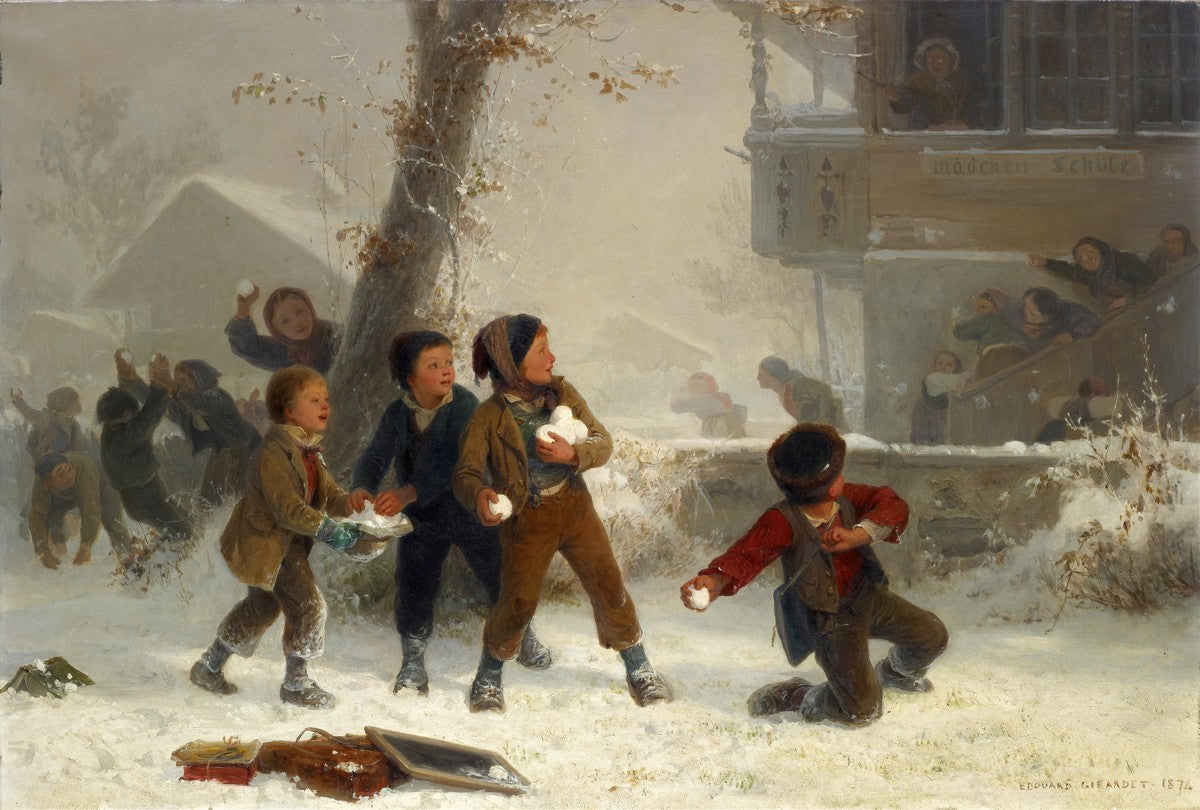 Snowball Fight by Edouard Girardet