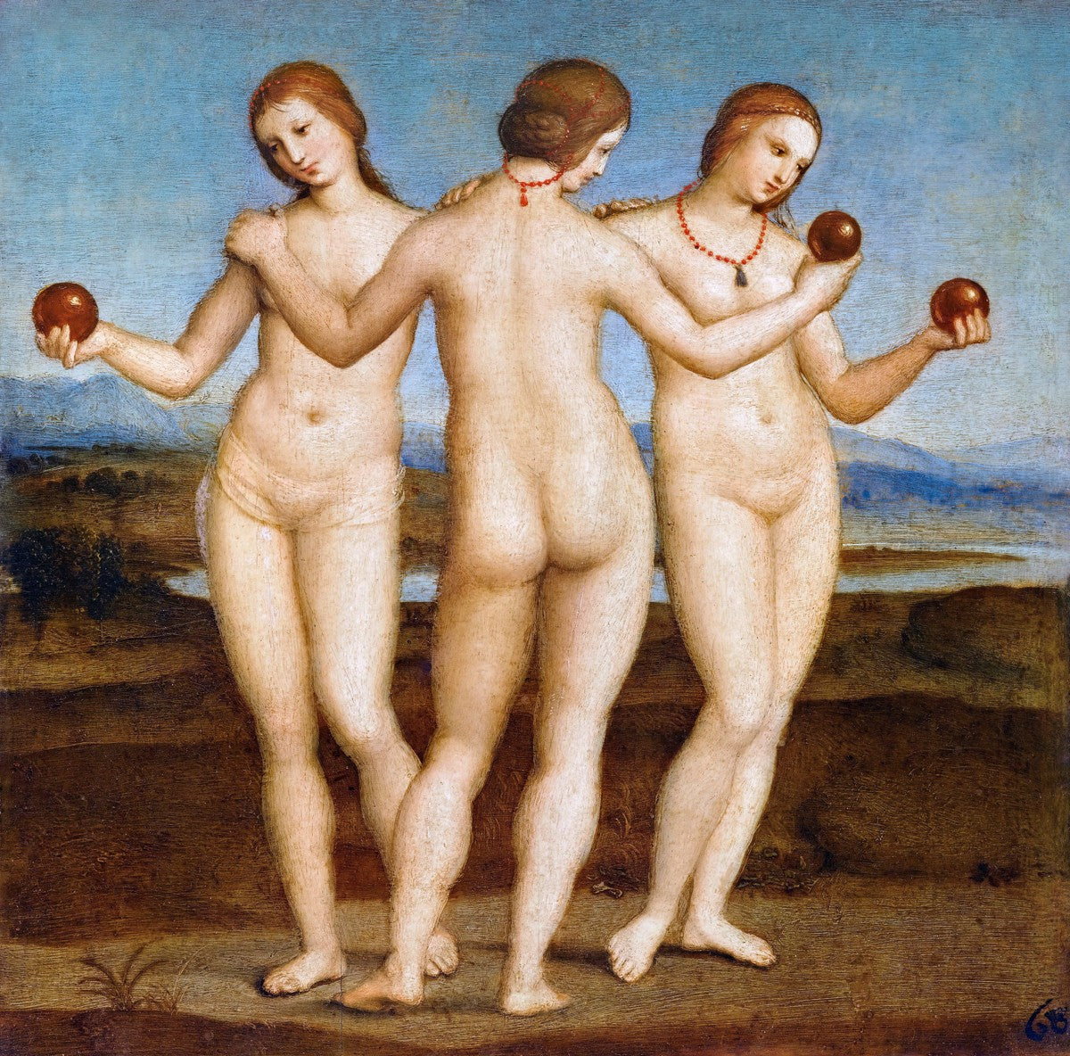 Three Graces (1504) by Raphael Raffaello