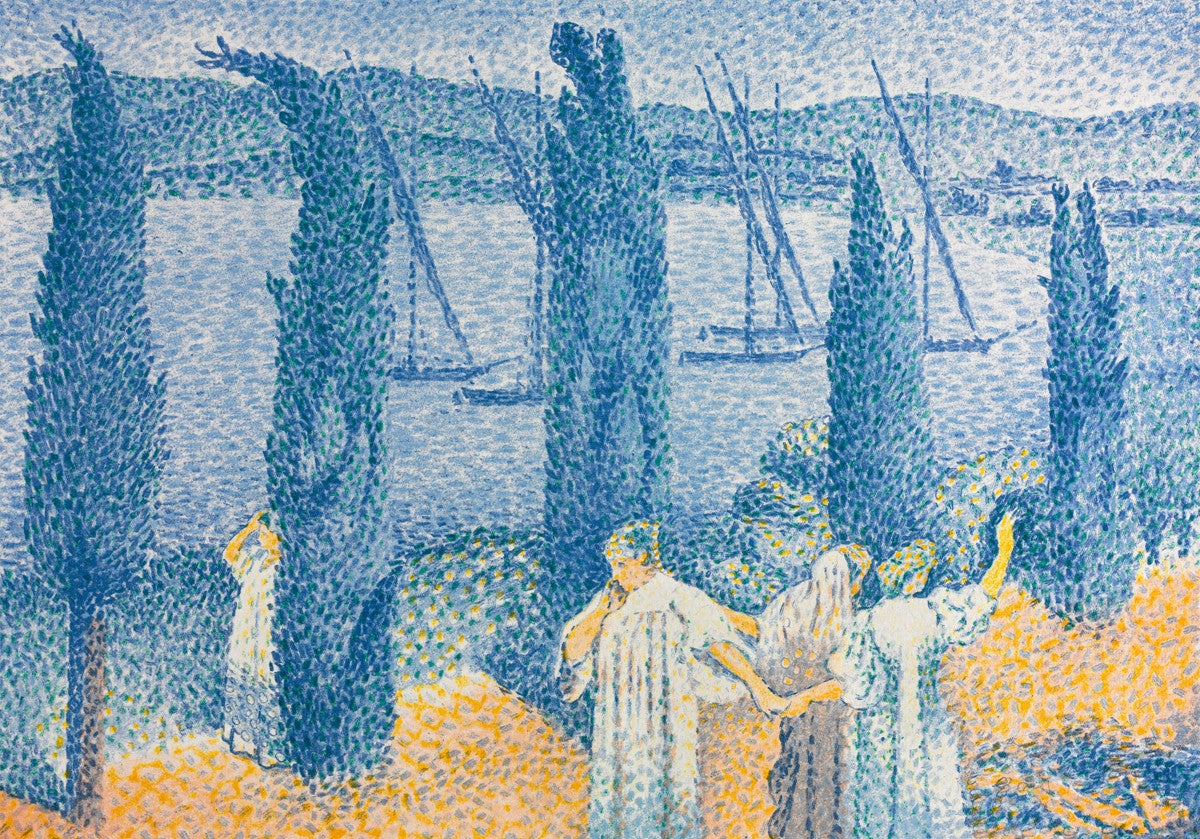 The Promenade; Landscape with Cypresses by Henri Edmond Cross