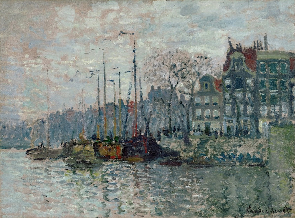 View of the Prins Hendrikkade and the Kromme Waal in Amsterdam by Claude Monet