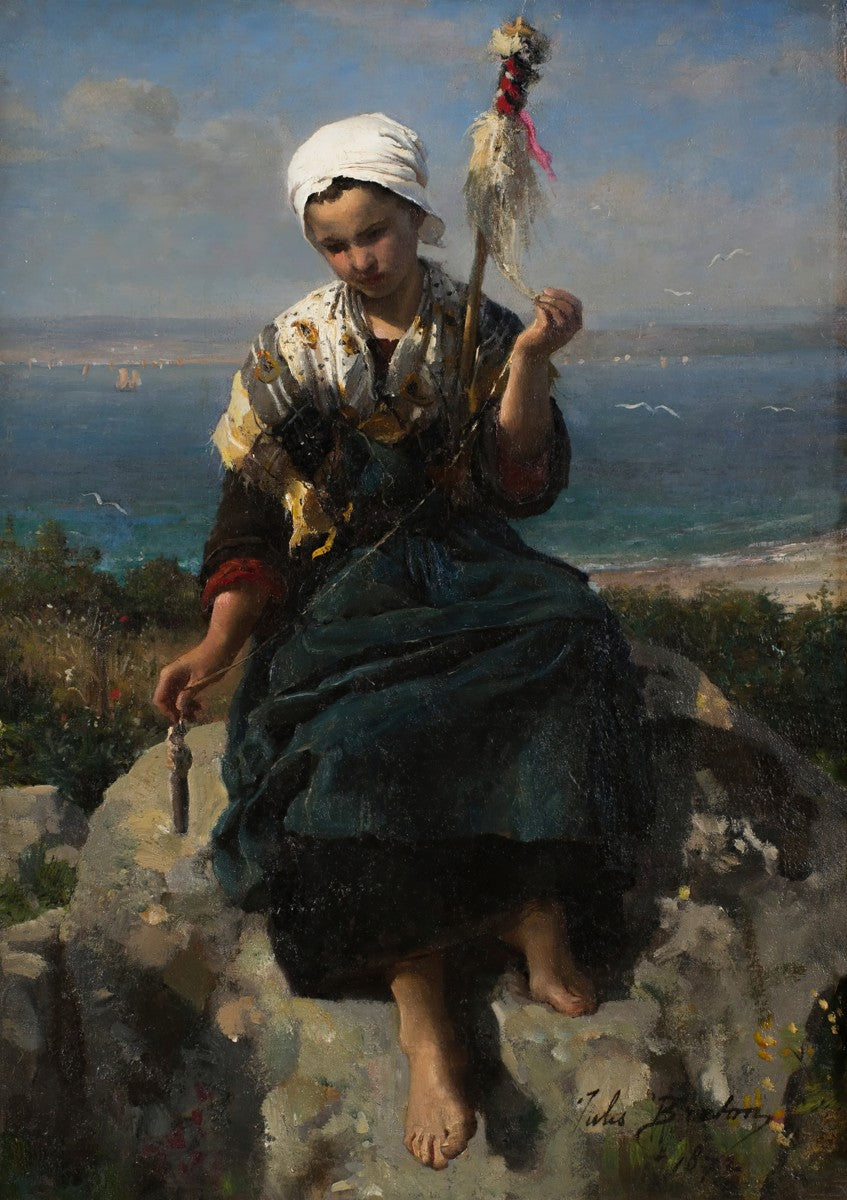 The Flax Spinner by Jules Breton