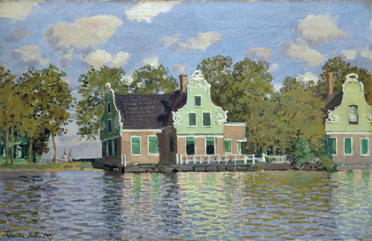 Houses by the Bank of the River Zaan by Claude Monet