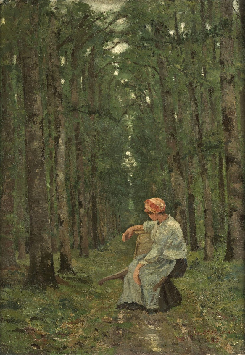 Woman in the forest (1880) by Ion Andreescu