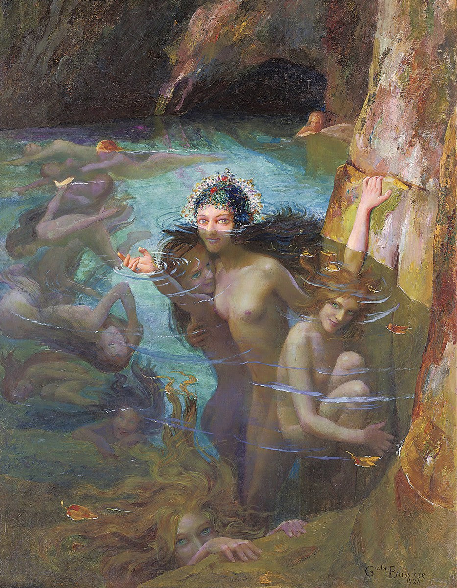 Sea Nymphs At A Grotto (1924) by Gaston Bussière