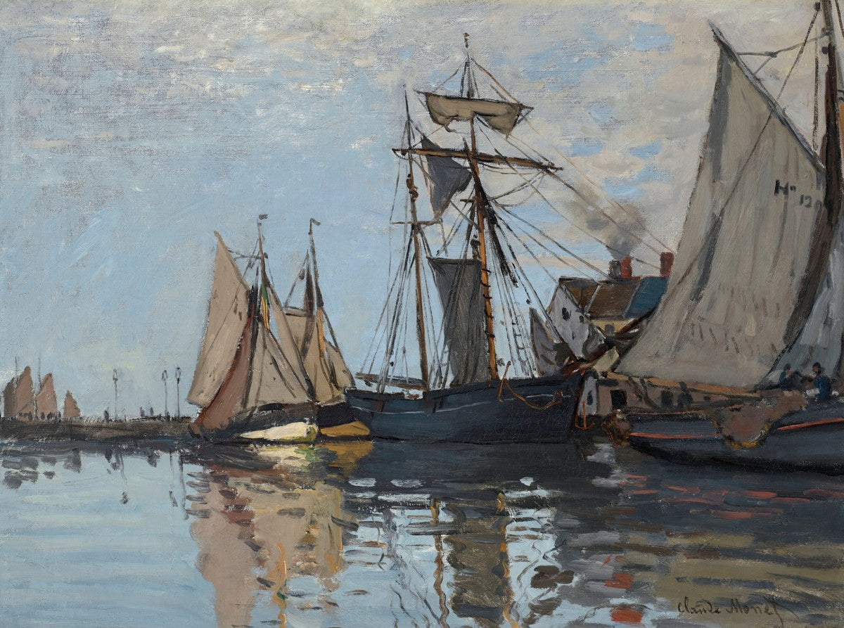 Bateaux dans le port de Honfleur by Claude Monet