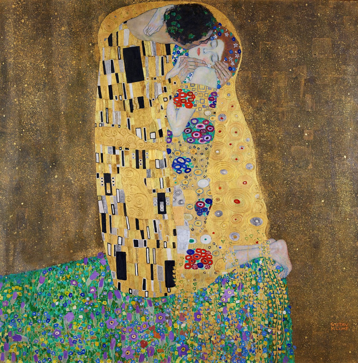 The kiss (lovers) by Gustav Klimt