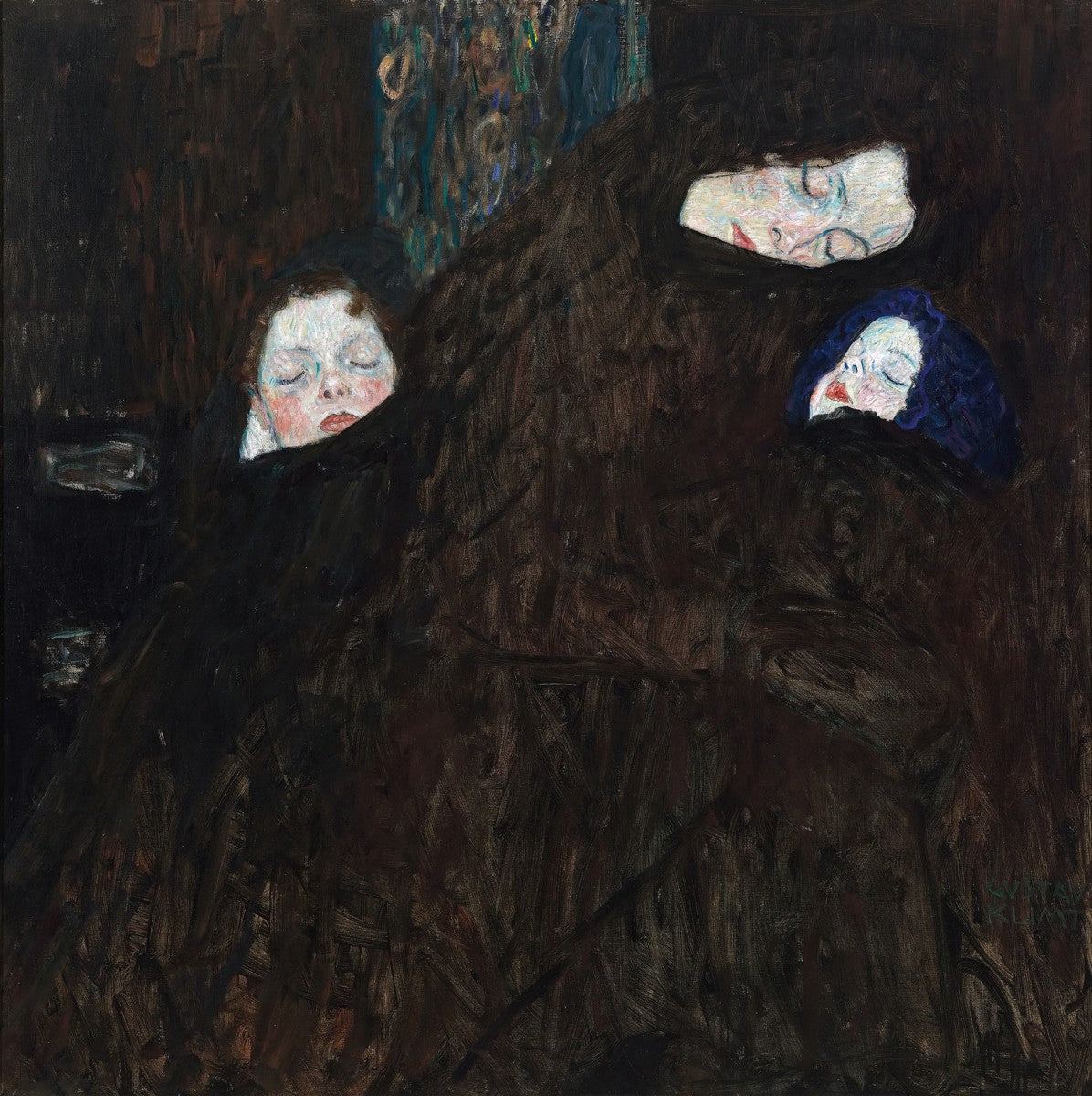 Mother with two children (family) by Gustav Klimt