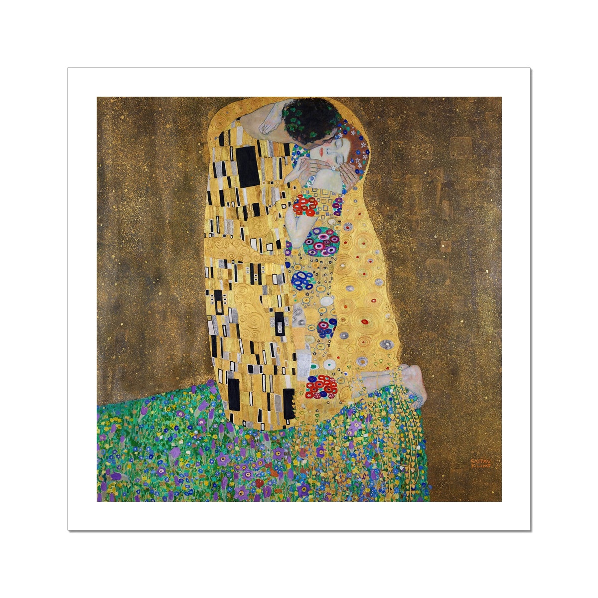 The kiss (lovers) by Gustav Klimt Fine Art Print