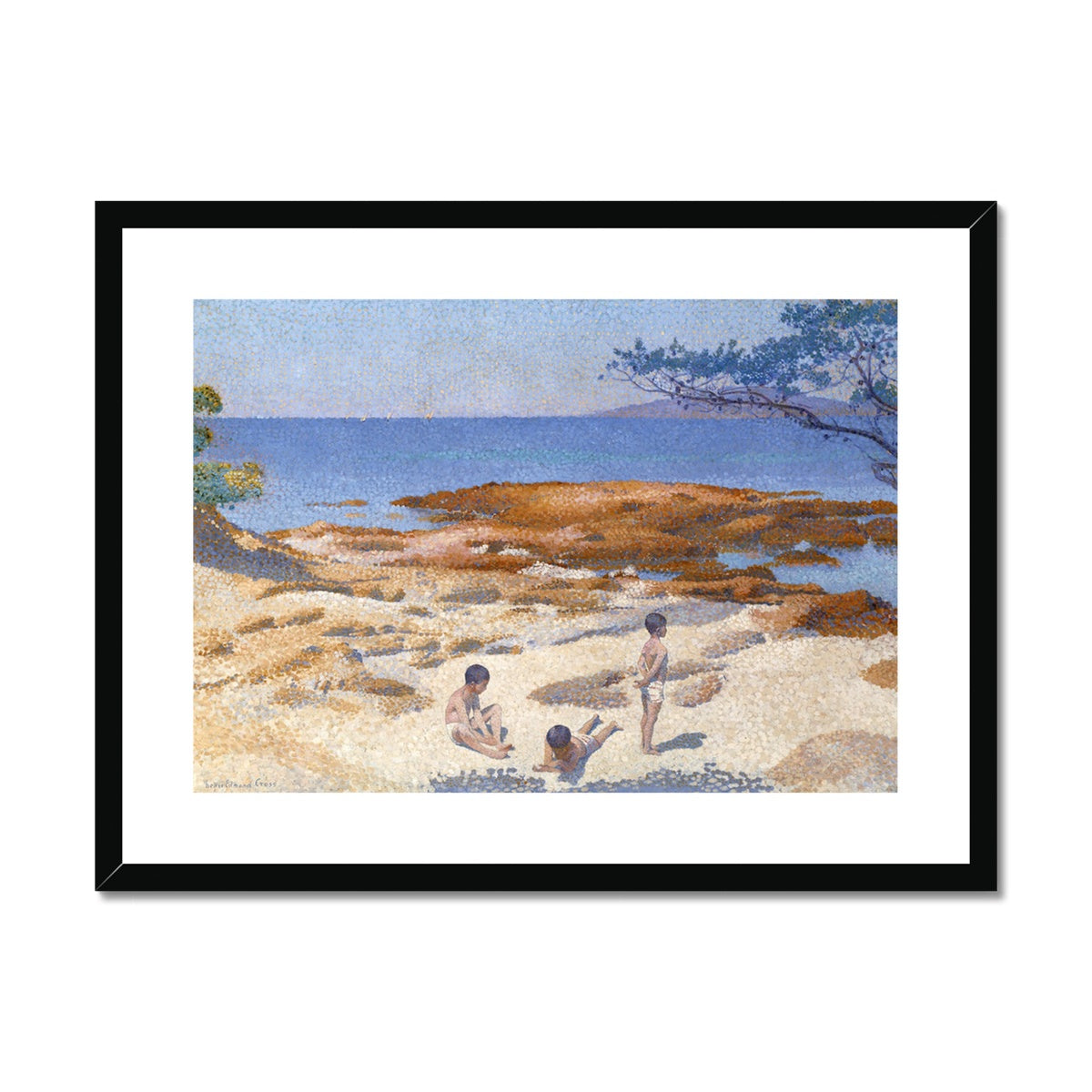 Beach at Cabasson (1891–1892) by Henri Edmond Cross Framed & Mounted Print