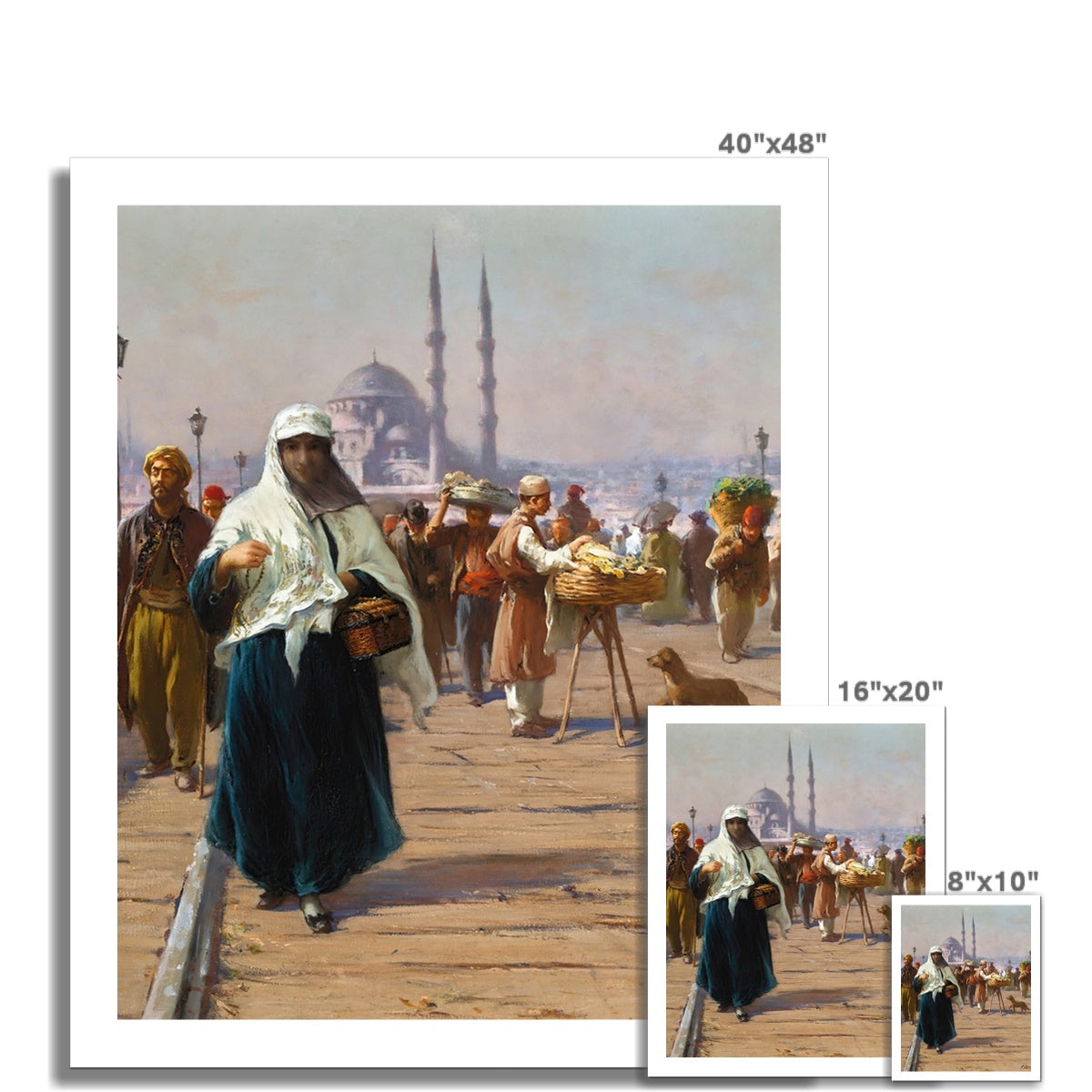 On The Galata Bridge, Constantinople by Fausto Zonaro Fine Art Print