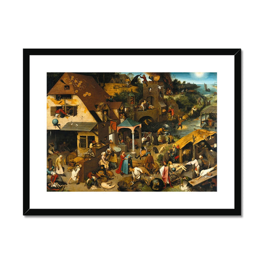 Netherlandish Proverbs (1559) by Pieter Bruegel The Elder Framed & Mounted Print