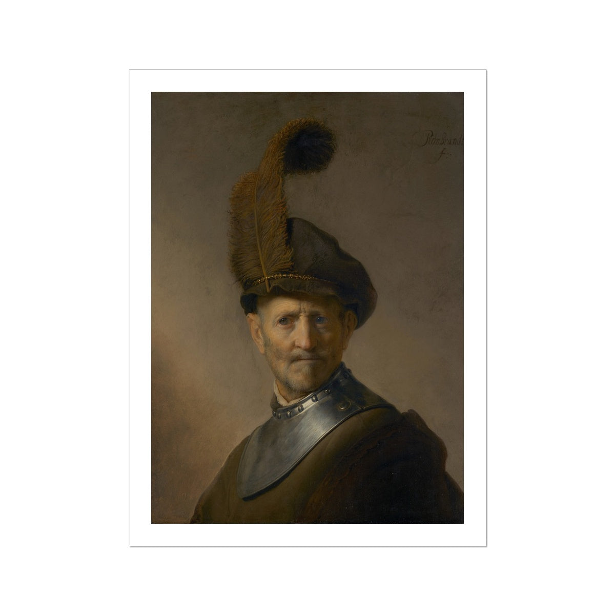 An Old Man in Military Costume by Rembrandt van Rijn Fine Art Print