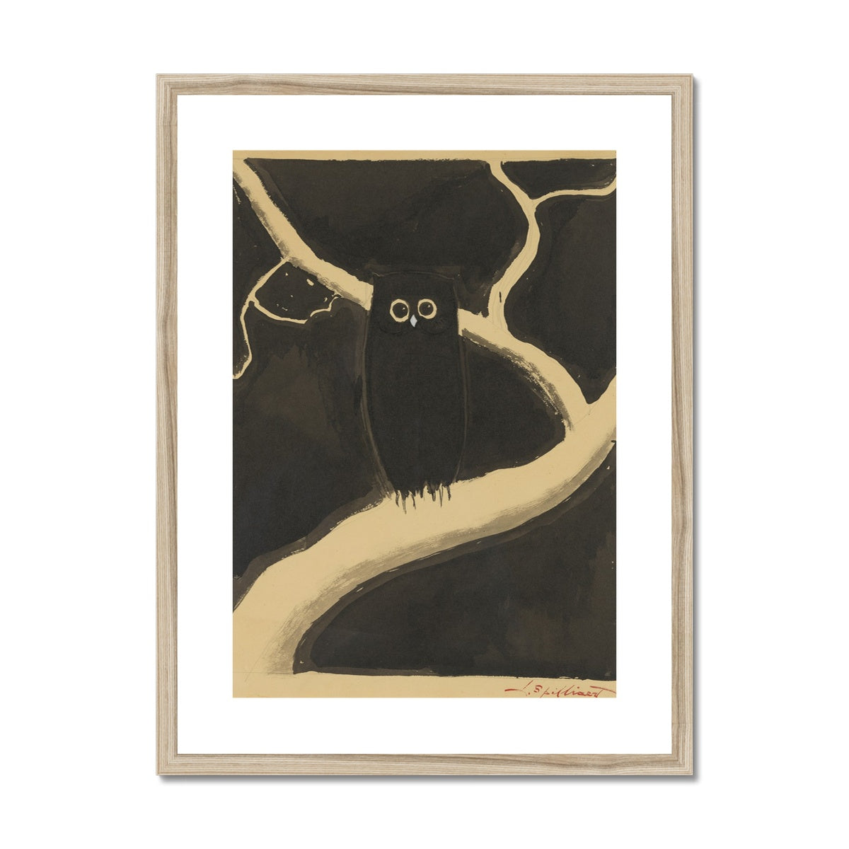 De uil (1919) by Léon Spilliaert Framed & Mounted Print