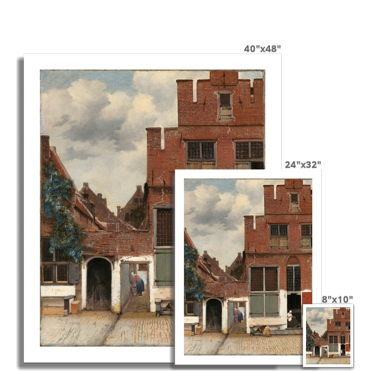 View of Houses in Delft, Known as ‘The Little Street’ byJohannes Vermeer Fine Art Print