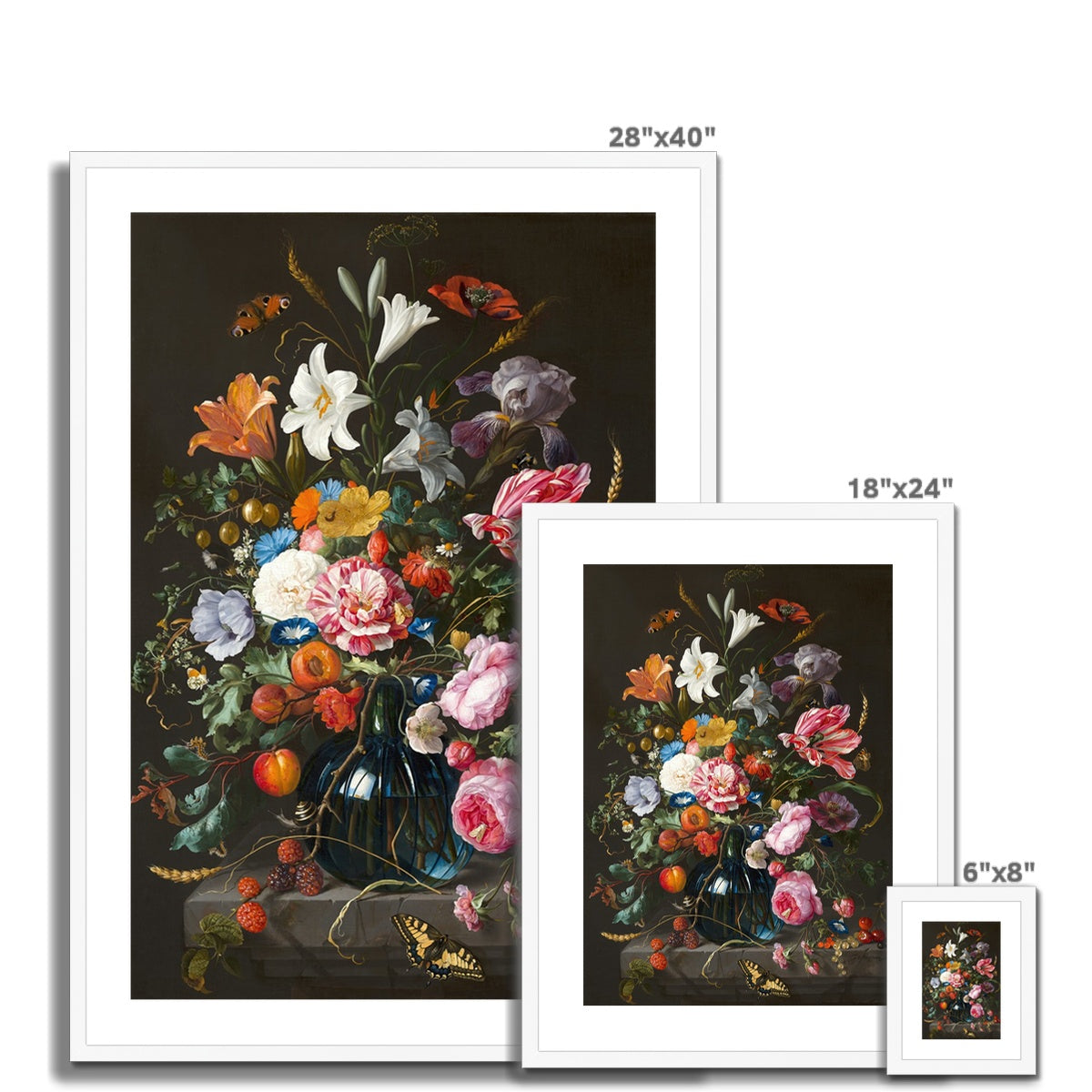 Vase of Flowers (c. 1670) by Jan Davidsz de Heem Framed & Mounted Print