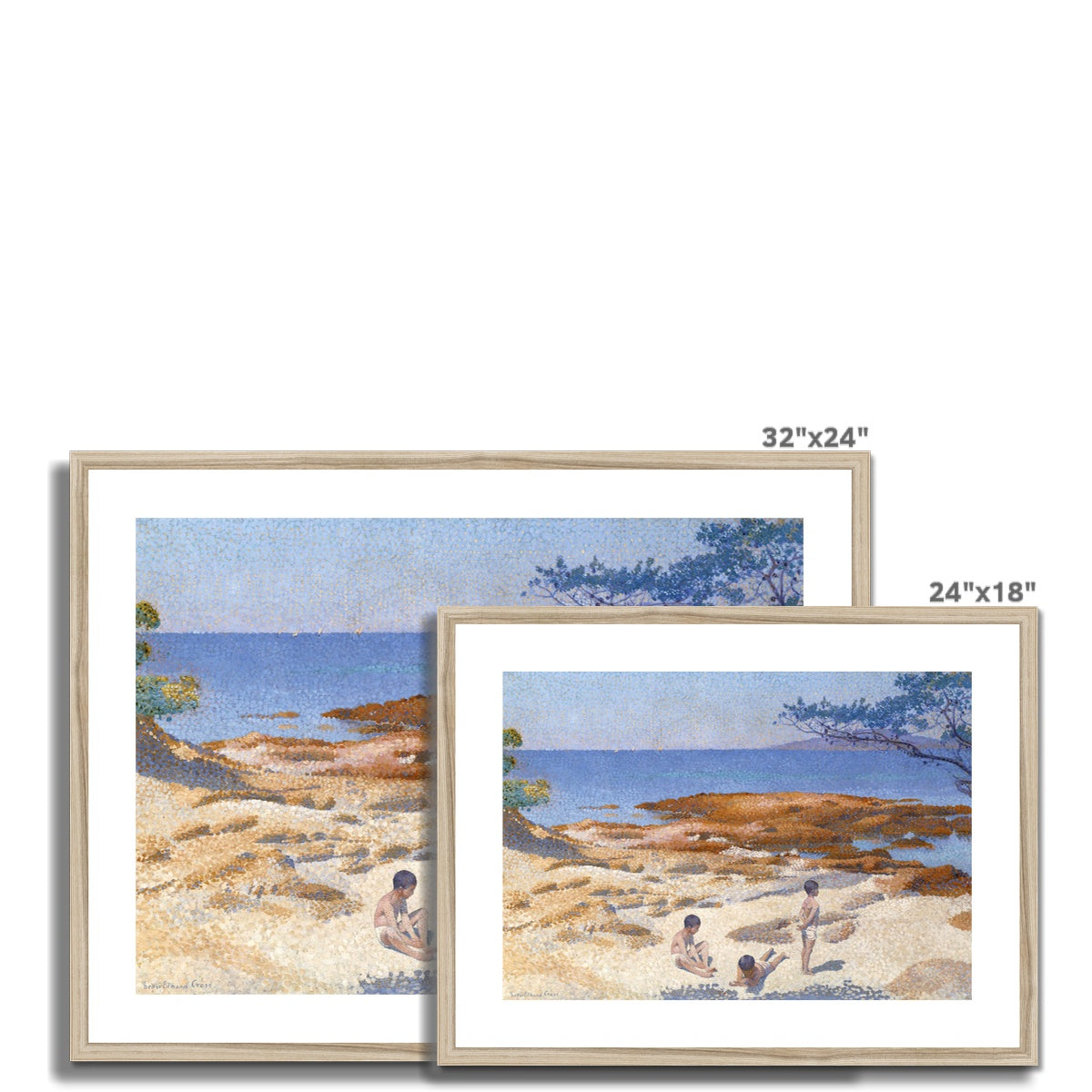 Beach at Cabasson (1891–1892) by Henri Edmond Cross Framed & Mounted Print