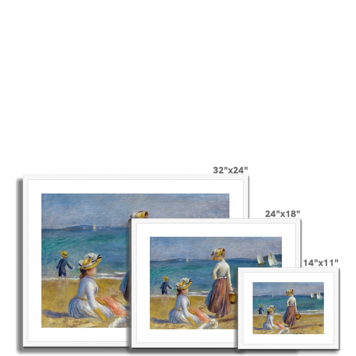 Figures on the Beach by Pierre-Auguste Renoir Framed & Mounted Print