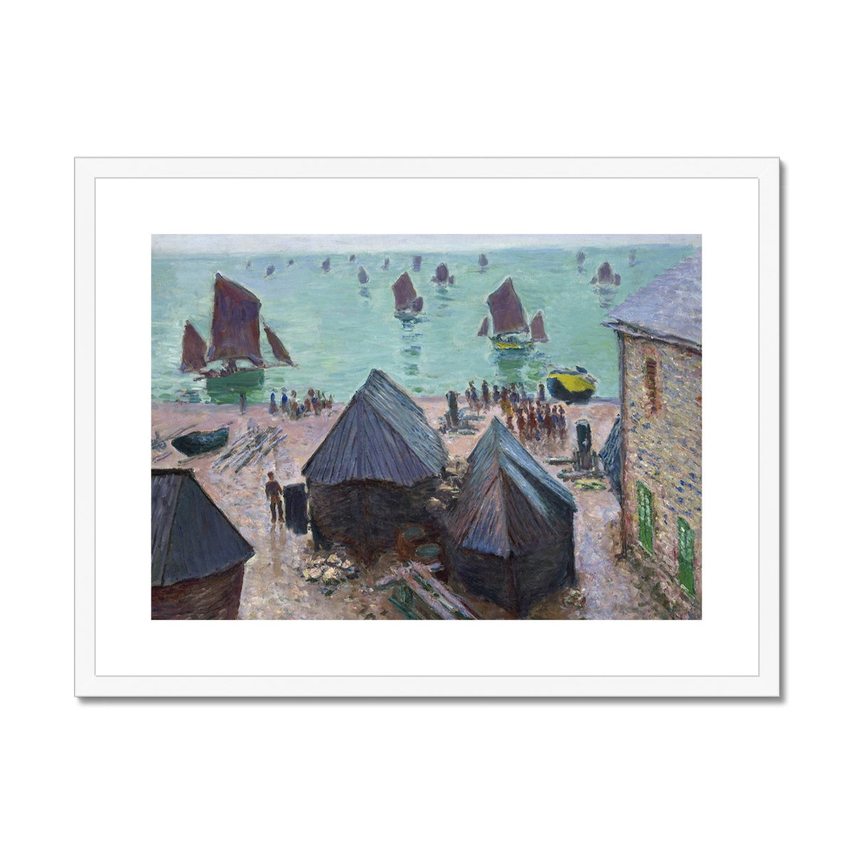 The Departure of the Boats, Étretat by Claude Monet Framed & Mounted Print