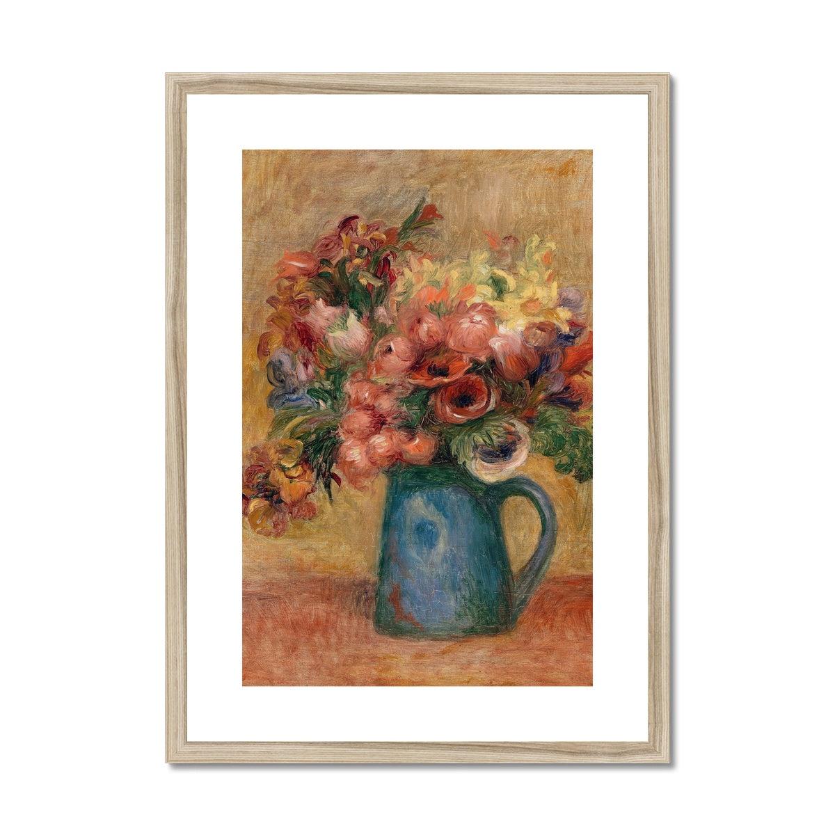 Vase of Flowers (Vase de fleurs) by Pierre-Auguste Renoir Framed & Mounted Print