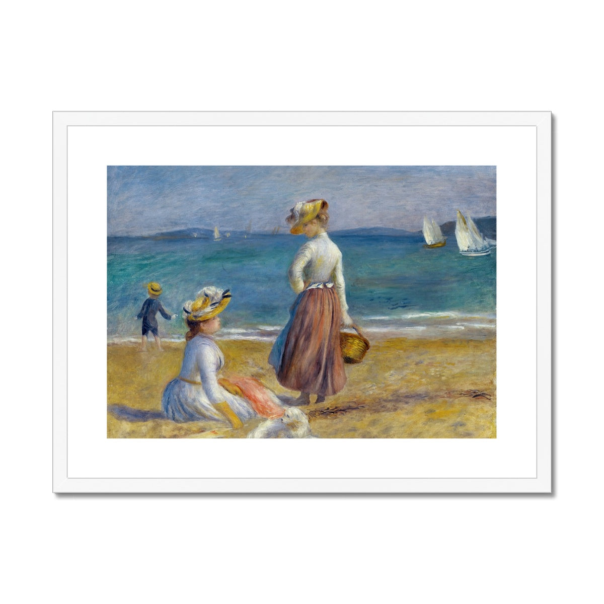 Figures on the Beach by Pierre-Auguste Renoir Framed & Mounted Print