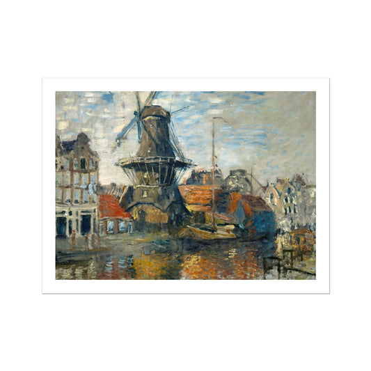 The Windmill on the Onbekende Gracht, Amsterdam by Claude Monet Fine Art Print