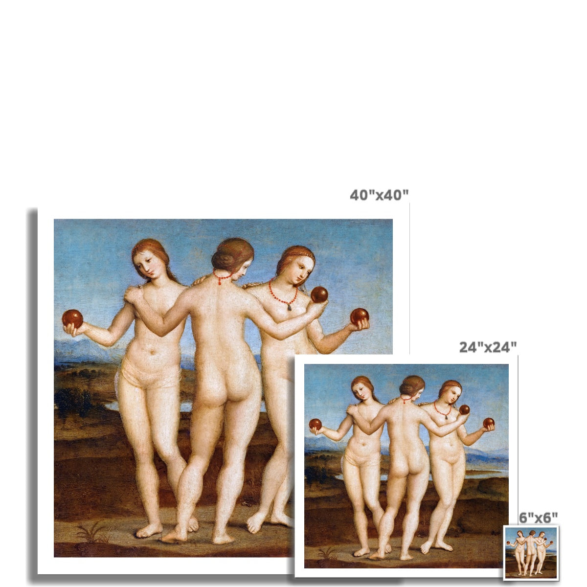 Three Graces (1504) by Raphael Raffaello Fine Art Print