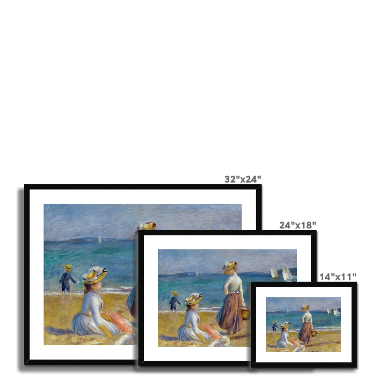 Figures on the Beach by Pierre-Auguste Renoir Framed & Mounted Print