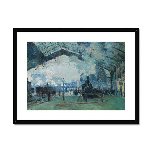 Arrival of the Normandy Train, Gare Saint-Lazare by Claude Monet Framed & Mounted Print