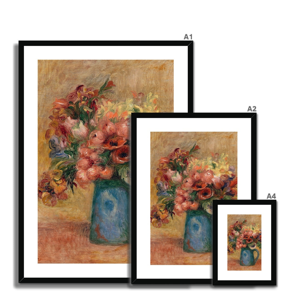 Vase of Flowers (Vase de fleurs) by Pierre-Auguste Renoir Framed & Mounted Print