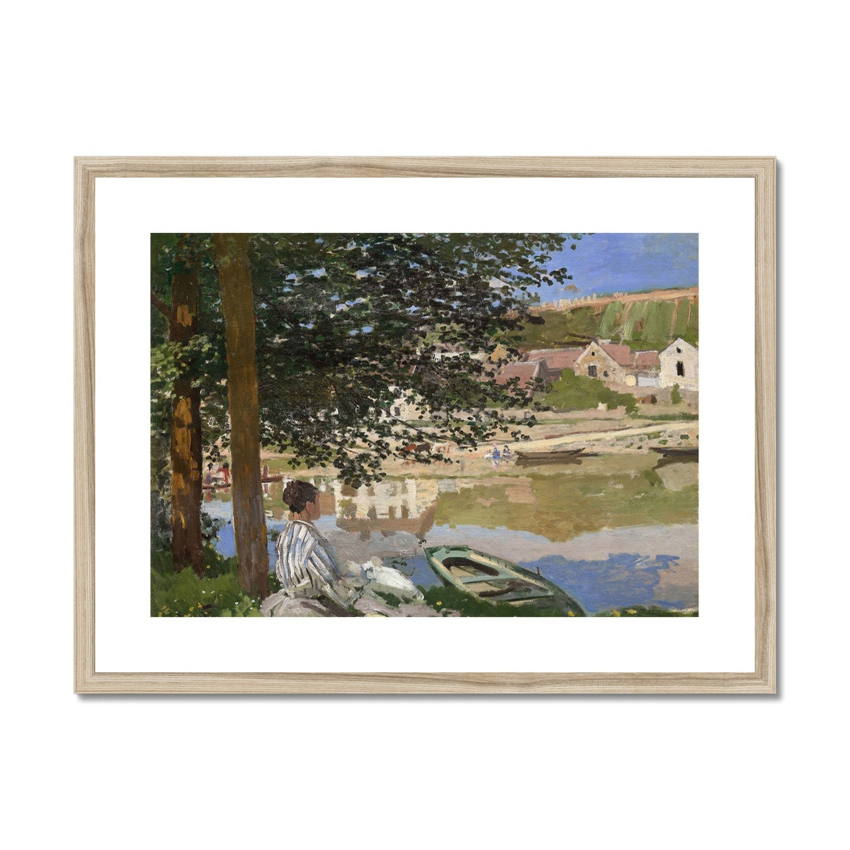 On the Bank of the Seine, Bennecourt by Claude Monet  Framed & Mounted Print