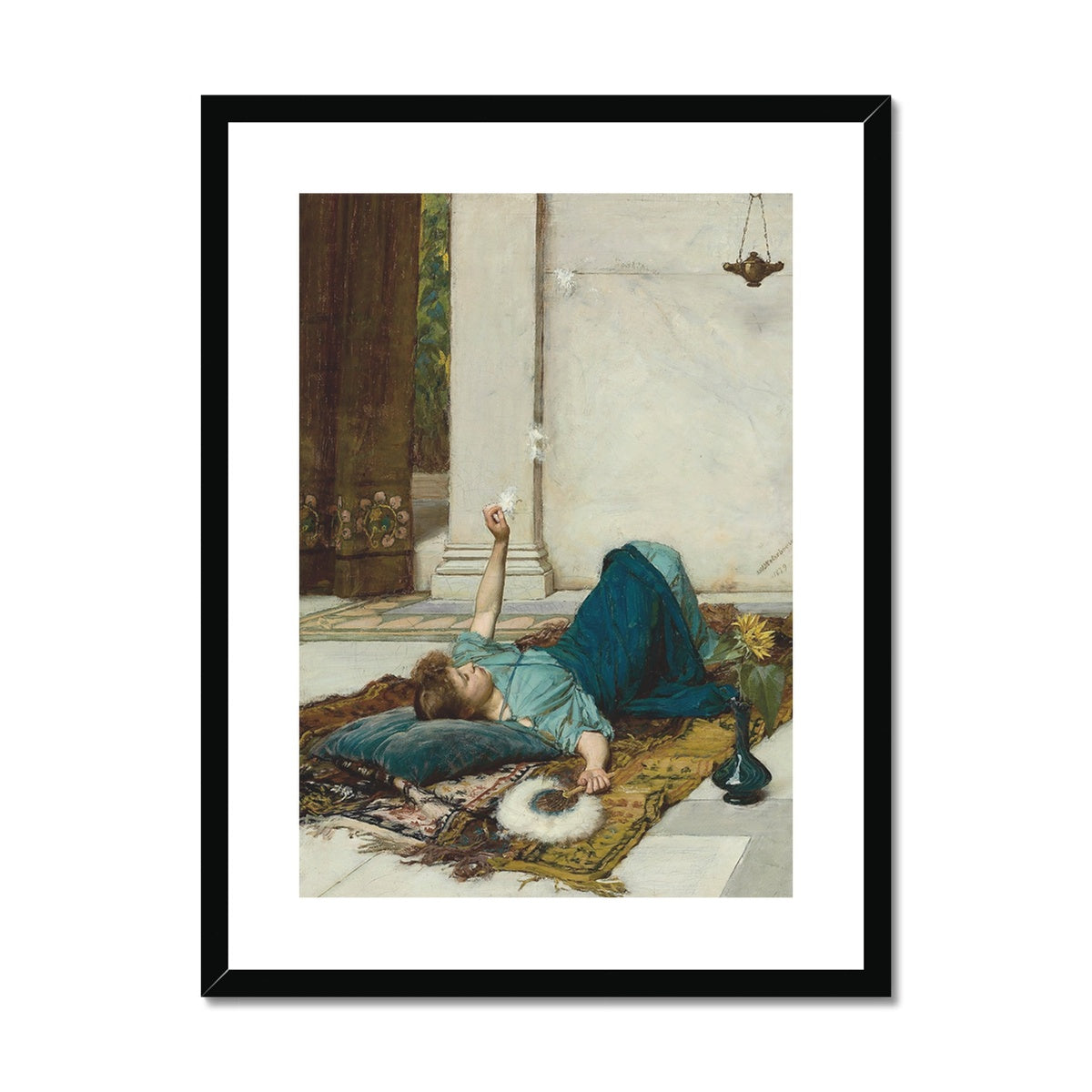 Dolce Far Niente (1879) by John William Waterhouse Framed & Mounted Print