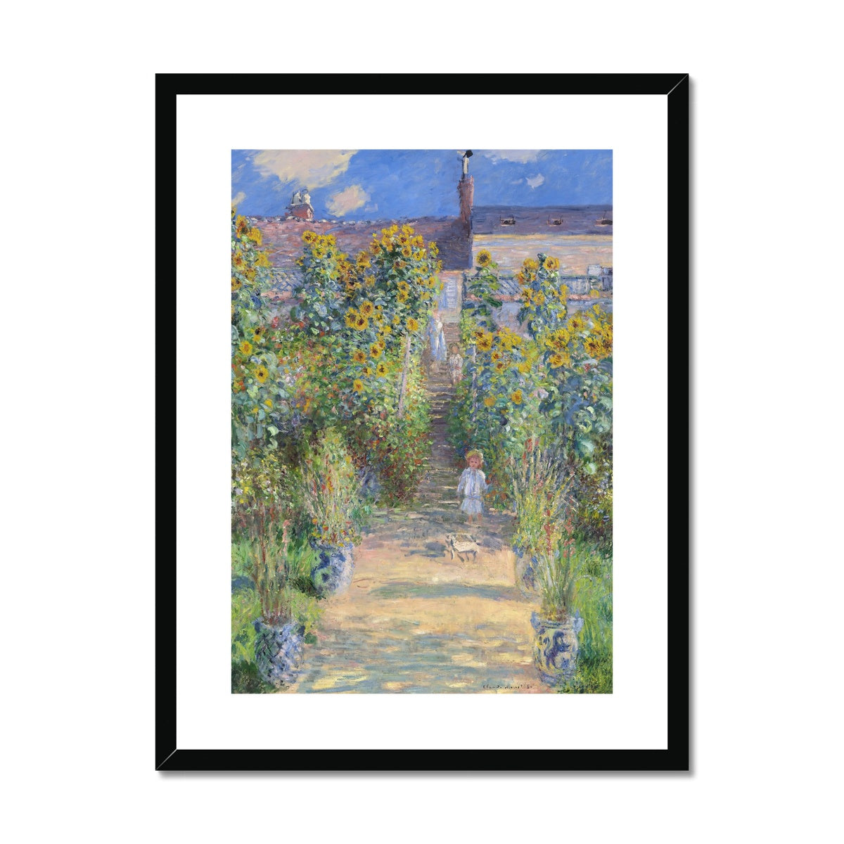 The Artist’s Garden at Vétheuil by Claude Monet Framed & Mounted Print