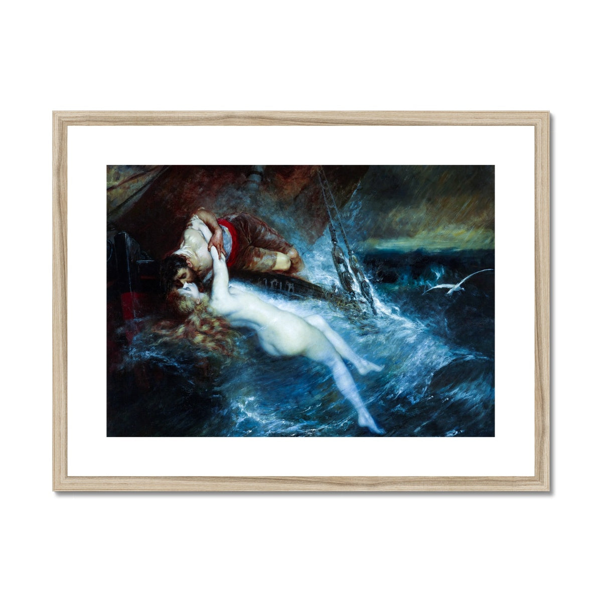 The Kiss of the Siren by Gustav Wertheimer Framed & Mounted Print