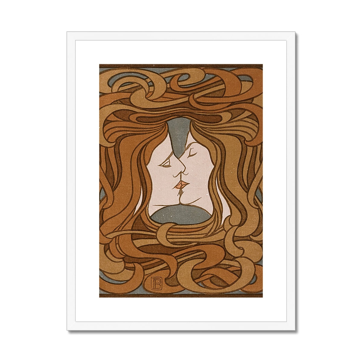 The kiss by Peter Behrens Framed & Mounted Print