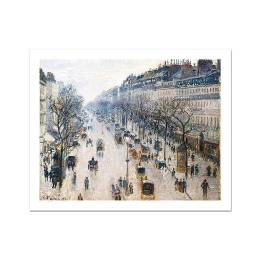 The Boulevard Montmartre on a Winter Morning by Camille Pissarro Fine Art Print