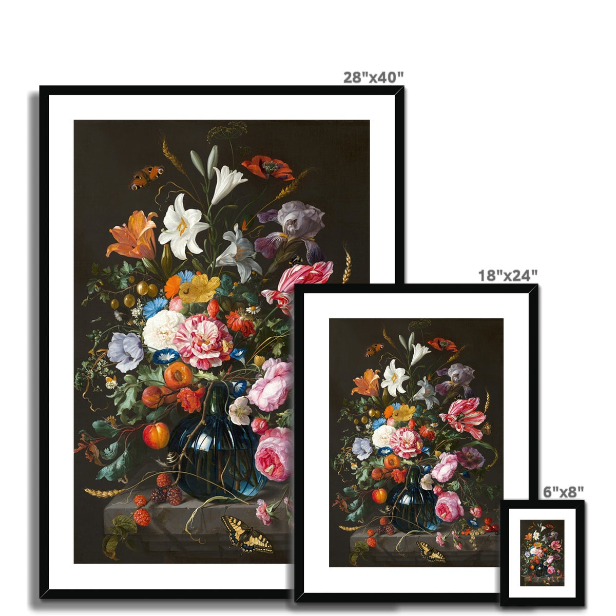 Vase of Flowers (c. 1670) by Jan Davidsz de Heem Framed & Mounted Print