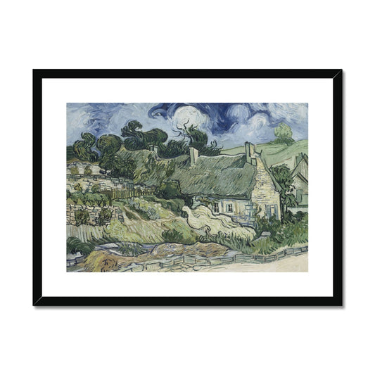 Thatched Cottages at Cordeville by Vincent van Gogh  Framed & Mounted Print