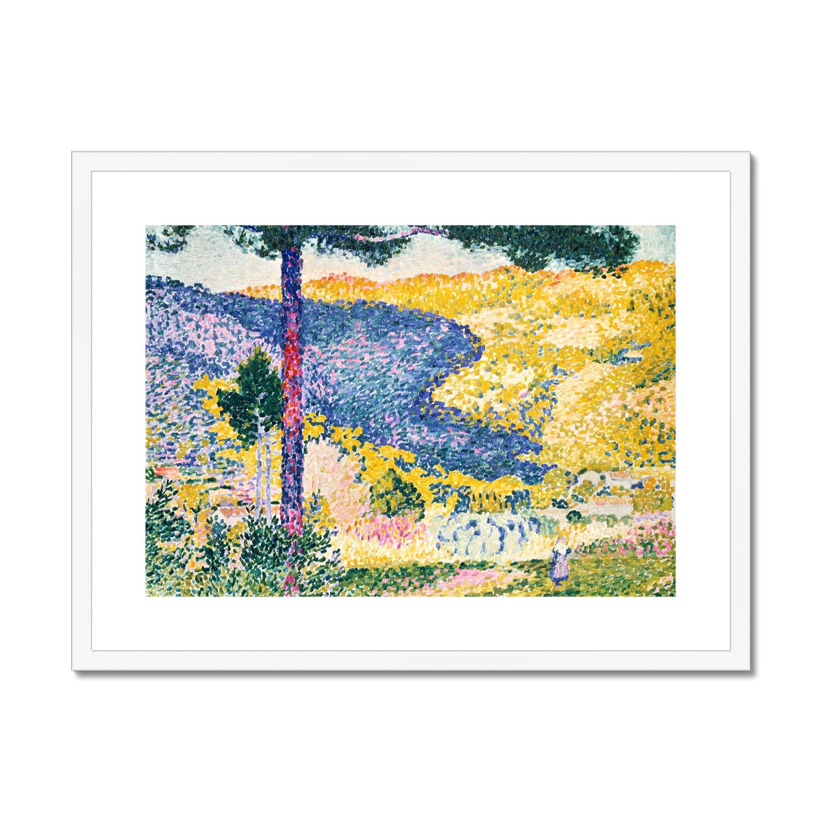 Valley with Fir; Shade on the Mountain by Henri-Edmond Cross Framed & Mounted Print