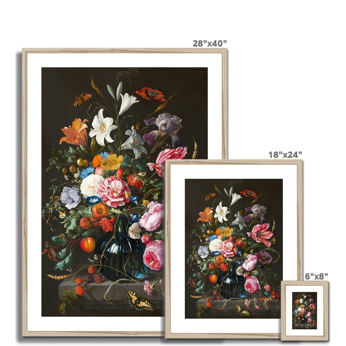 Vase of Flowers (c. 1670) by Jan Davidsz de Heem Framed & Mounted Print