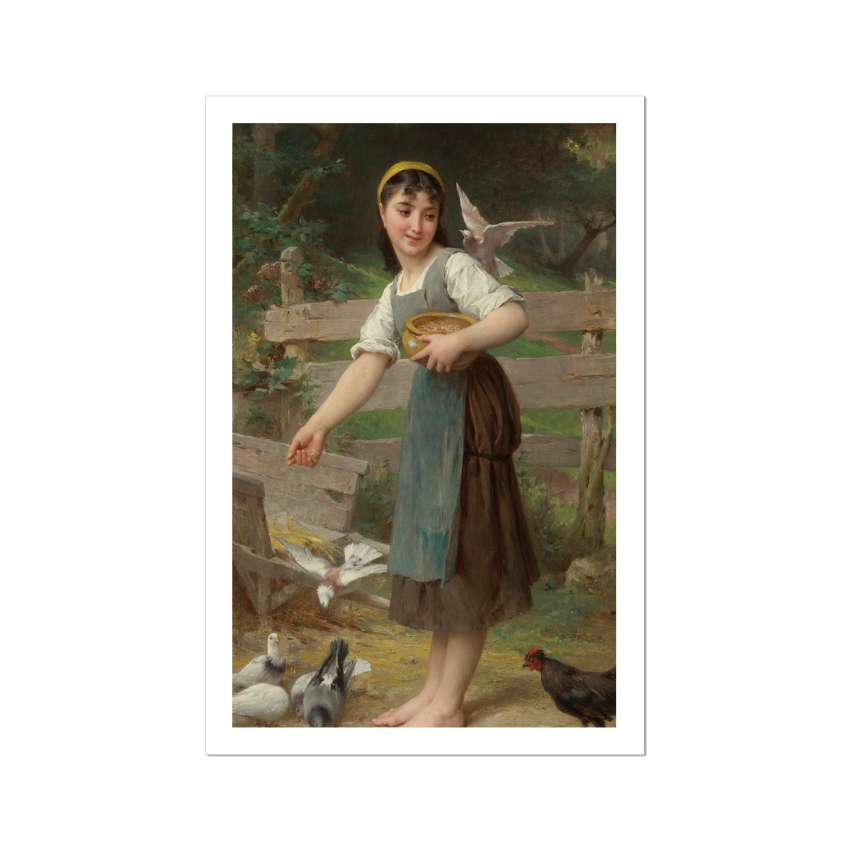 Feeding The Doves (1890) by Émile Munier Fine Art Print