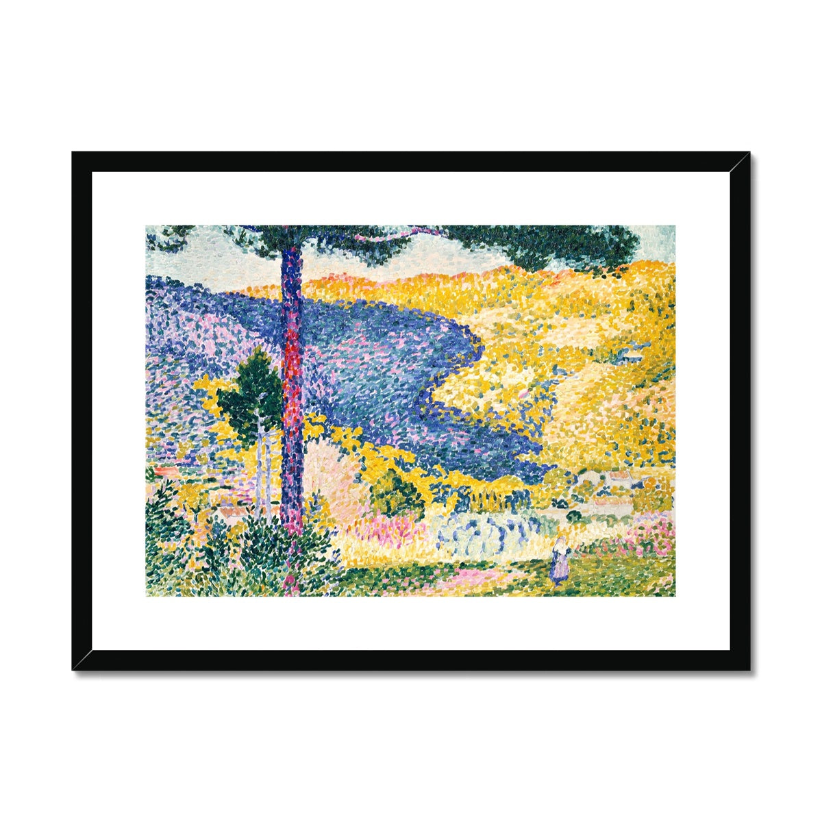 Valley with Fir; Shade on the Mountain by Henri-Edmond Cross Framed & Mounted Print