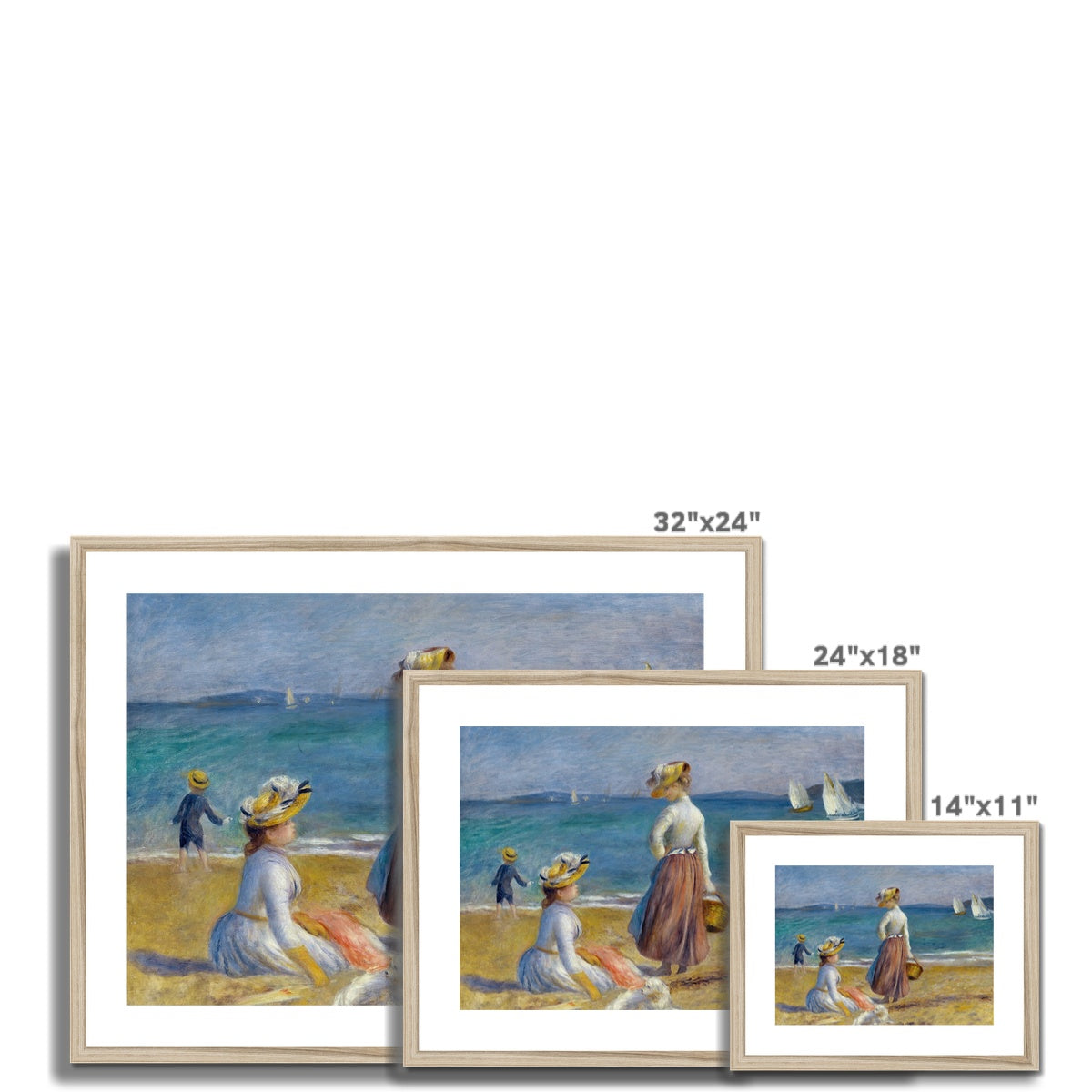 Figures on the Beach by Pierre-Auguste Renoir Framed & Mounted Print