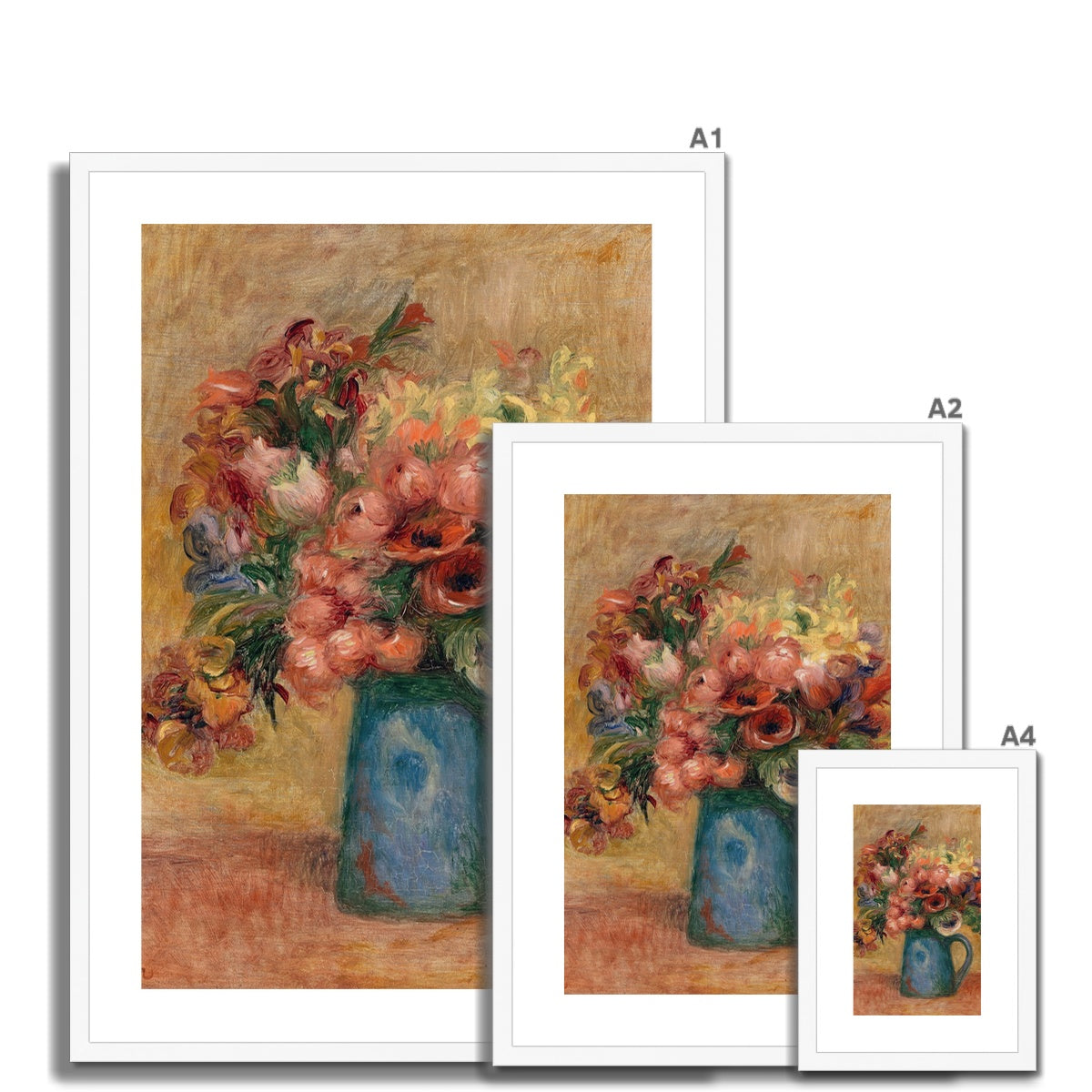 Vase of Flowers (Vase de fleurs) by Pierre-Auguste Renoir Framed & Mounted Print