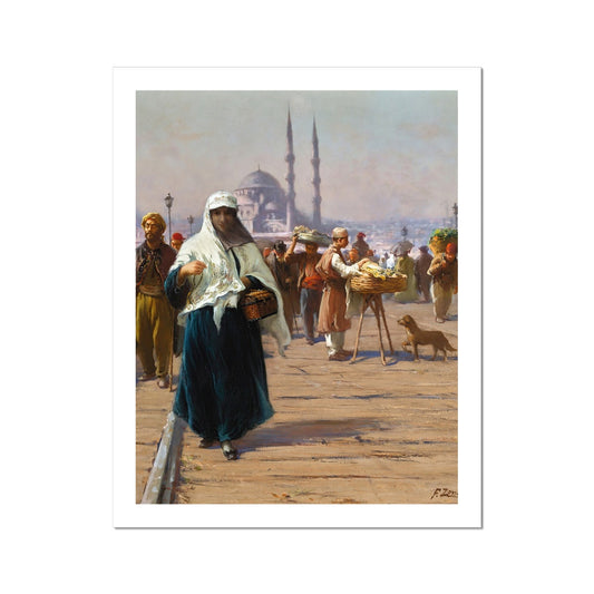 On The Galata Bridge, Constantinople by Fausto Zonaro Fine Art Print