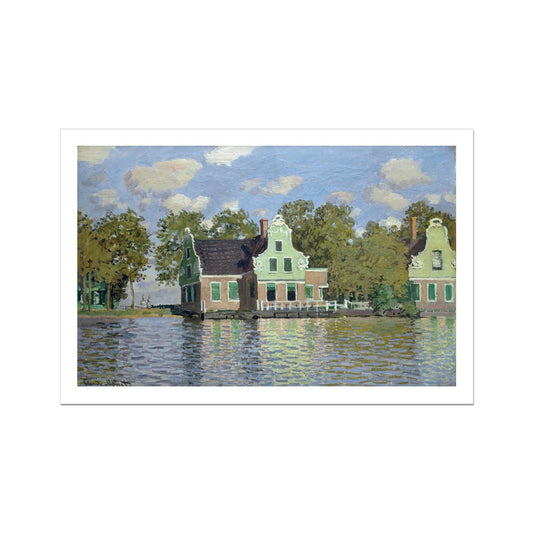 Houses by the Bank of the River Zaan by Claude Monet Fine Art Print