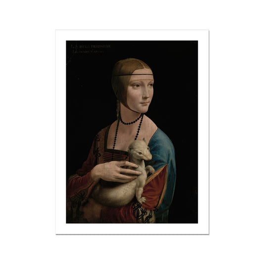 Lady with an Ermine – Portrait of Cecilia Gallerani by Leonardo da Vinci  Fine Art Print