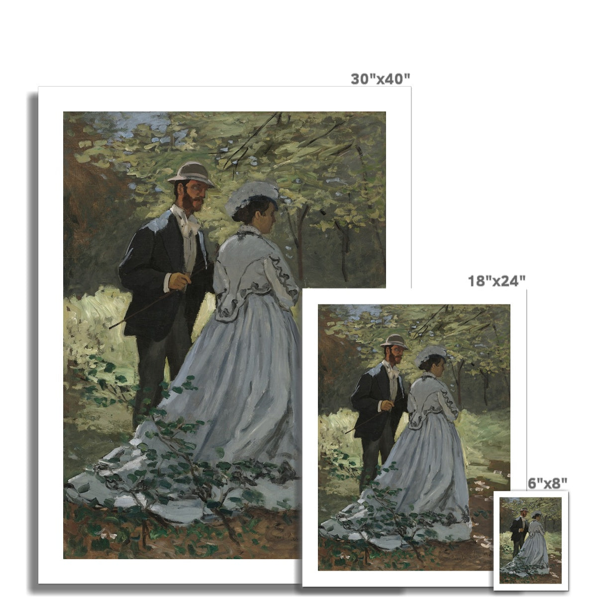 Bazille and Camille by Claude Monet Fine Art Print